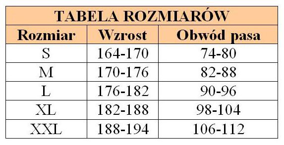 TABELA ROZMIARÓW