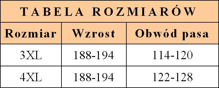 TABELA ROZMIARÓW