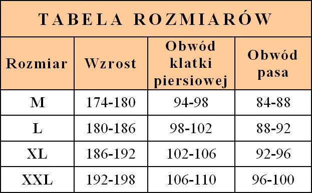 TABELA ROZMIARÓW